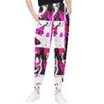 Pink Checker Graffiti  Tapered Pants