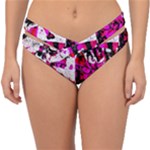 Pink Checker Graffiti  Double Strap Halter Bikini Bottom