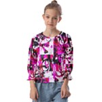 Pink Checker Graffiti  Kids  Cuff Sleeve Top