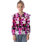 Pink Checker Graffiti  Kids  Peter Pan Collar Blouse