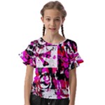 Pink Checker Graffiti  Kids  Cut Out Flutter Sleeves