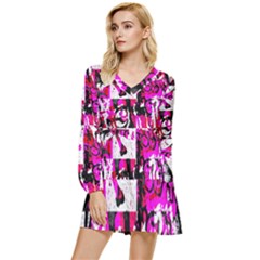 Tiered Long Sleeve Mini Dress 