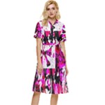 Pink Checker Graffiti  Button Top Knee Length Dress