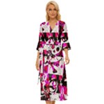 Pink Checker Graffiti  Midsummer Wrap Dress