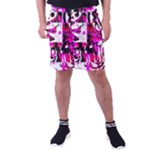 Pink Checker Graffiti  Men s Pocket Shorts