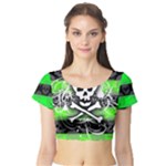 Deathrock Skull Short Sleeve Crop Top