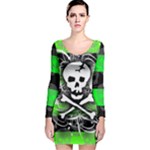 Deathrock Skull Long Sleeve Bodycon Dress