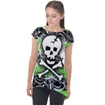 Deathrock Skull Cap Sleeve High Low Top