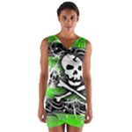 Deathrock Skull Wrap Front Bodycon Dress