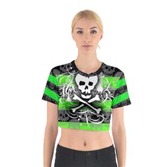 Deathrock Skull Cotton Crop Top from ArtsNow.com