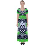 Deathrock Skull High Waist Short Sleeve Maxi Dress