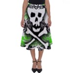 Deathrock Skull Perfect Length Midi Skirt