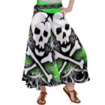 Deathrock Skull Satin Palazzo Pants