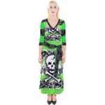 Deathrock Skull Quarter Sleeve Wrap Maxi Dress