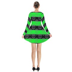 Long Sleeve Velvet V-neck Dress 