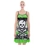 Deathrock Skull Spaghetti Strap Velvet Dress