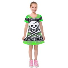 Deathrock Skull Kids  Short Sleeve Velvet Dress from ArtsNow.com