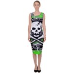 Deathrock Skull Sleeveless Pencil Dress