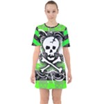 Deathrock Skull Sixties Short Sleeve Mini Dress