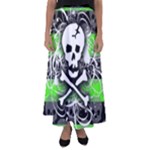 Deathrock Skull Flared Maxi Skirt