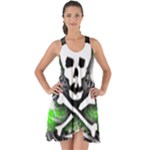 Deathrock Skull Show Some Back Chiffon Dress