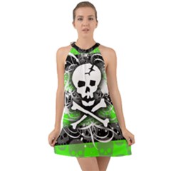 Halter Tie Back Chiffon Dress 