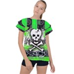 Deathrock Skull Ruffle Collar Chiffon Blouse