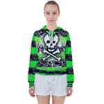 Deathrock Skull Women s Tie Up Sweat