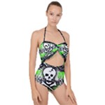 Deathrock Skull Scallop Top Cut Out Swimsuit