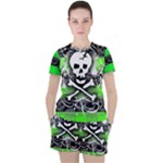 Deathrock Skull Women s Tee and Shorts Set