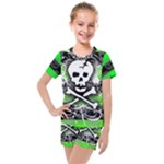 Deathrock Skull Kids  Mesh Tee and Shorts Set