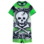 Deathrock Skull Kids  Boyleg Half Suit Swimwear