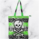 Deathrock Skull Double Zip Up Tote Bag