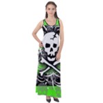 Deathrock Skull Sleeveless Velour Maxi Dress