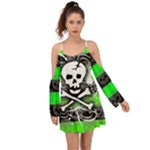 Deathrock Skull Kimono Sleeves Boho Dress