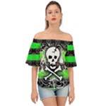 Deathrock Skull Off Shoulder Short Sleeve Top