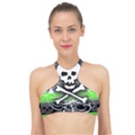 Deathrock Skull High Neck Bikini Top