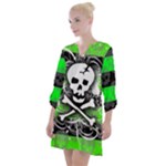 Deathrock Skull Open Neck Shift Dress