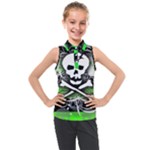 Deathrock Skull Kids  Sleeveless Polo Tee