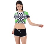 Deathrock Skull Tie Back Short Sleeve Crop Tee