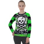 Deathrock Skull Women s Long Sleeve Raglan Tee