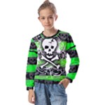 Deathrock Skull Kids  Long Sleeve Tee with Frill 