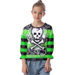 Deathrock Skull Kids  Cuff Sleeve Top