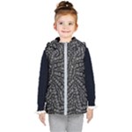 Black And White Modern Intricate Ornate Pattern Kids  Hooded Puffer Vest