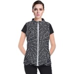 Black And White Modern Intricate Ornate Pattern Women s Puffer Vest