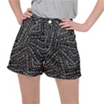 Black And White Modern Intricate Ornate Pattern Ripstop Shorts