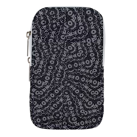 Black And White Modern Intricate Ornate Pattern Waist Pouch (Large) from ArtsNow.com