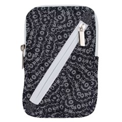 Black And White Modern Intricate Ornate Pattern Belt Pouch Bag (Large) from ArtsNow.com