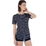 Black And White Modern Intricate Ornate Pattern Perpetual Short Sleeve T-Shirt