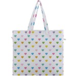 Small Multicolored Hearts Canvas Travel Bag